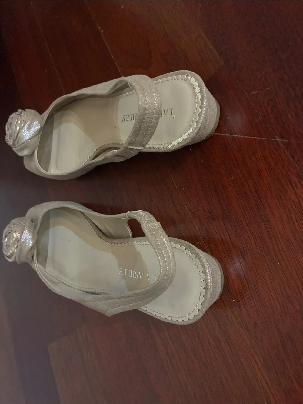 Laura Ashley Champagne Floral Slingback Flats